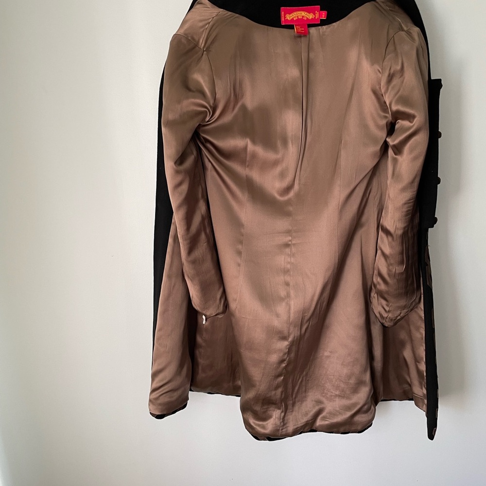 EUC ShanghaiTang cashmere coat with leather patches - Picture 3 of 7